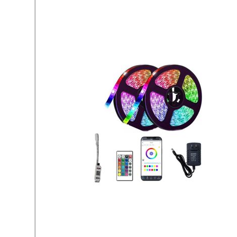 Tira de LED de 12 V, 24 LED autoadhesivos, flexible, bajo voltaje 12 V, 5050, 30 LED/m, 5 m de longitud, no impermeable, paquete de dos tiras de colores. (1/5)