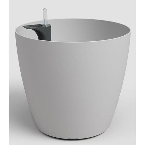Pot de fleurs - ARTEVASI - San Remo SWS 30 MA - Intérieur/extérieur - Plastique - Ø30,5 x H27 cm - 14,5 L - Gris clair (1/4)