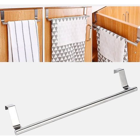 Porte-serviettes sur la porte d'un placard de cuisine, barre de suspension