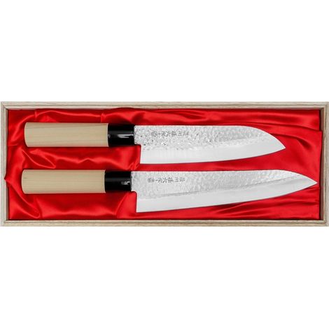 Satake Magaroku Saku Messerset: Chef 21 cm + Santoku 17 cm
