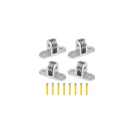 Pièces Poulies de Levage Mouflage pour Cable, 60mm Section Verticale Poulie Simple, Roulette Rail Portail Coulissan Acier Inox, Bloc de Poulie avec 8 Vis, pour Corde à Linge, Cordes (1/5)