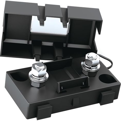 Offgridtec Portafusibile MIDI a 1 via per sistemi 58 V DC fino a 200 A, collegamento a vite, hardware preinstallato, robusto alloggiamento in plastica, per applicazioni automotive e industriali (1/5)