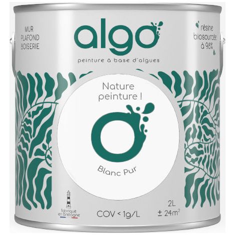 Peinture écologique Algo - Blanc Pur - 0.5L / Satin (1/4)
