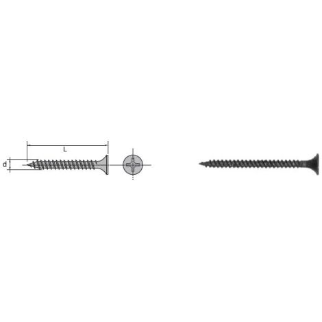Tornillo para yeso de metal fosfatado 3,525MM - 10,0 STO - 511 3,525