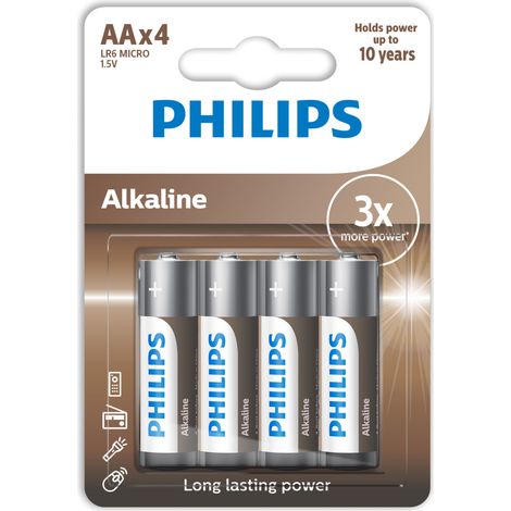 Pila alcalina AA LR06 1,5 V 4 pezzi in blister (1/2)