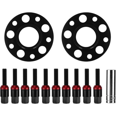 Kit de bride d'entretoises de roue centrées sur moyeu 0,6 pouces avec boulons de remplacement pour séries 1 3 5 6 7 8 Z3 Z8 M3 M5noir (1/5)