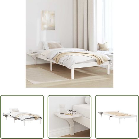 Cadre de lit blanc - Cadre de lit Blanc 100 x 200 cm Pin massif (1/5)