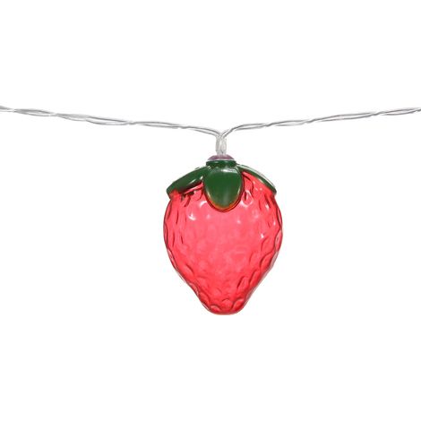 Ortviai Guirlande Lumineuse de Noël à LED avec Pendentifs en Forme de Fraises Rouges – 3 m, 20 lumières, Fonction Fixe ou Clignotante (1/4)