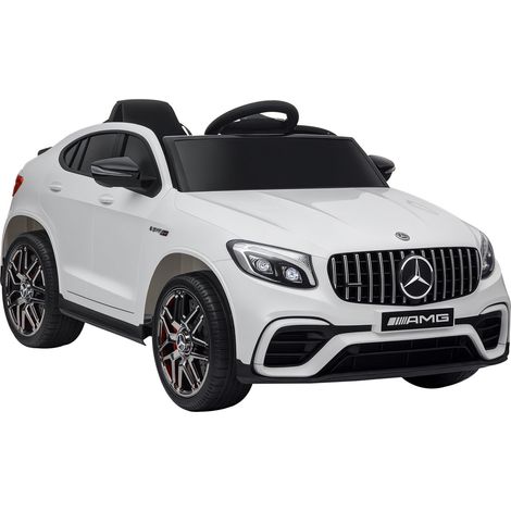 Macchina Elettrica per Bambini 3-5 Anni Mercedes con Cintura di Sicurezza e Telecomando, Bianco