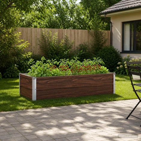 vidaXL Cama de Jardín Elevada Negro 100 x 40 x 24 cm (1/5)
