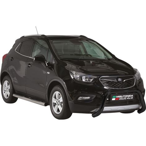 Pare-buffle Avant pour Opel Mokka X 2016-2019 76 mm en Acier Noir (1/5)