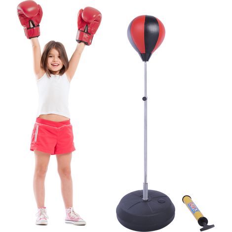 Ensemble de balles de frappe, boîte autoportante, hauteur réglable 125-145cm, gants, pompe, professionnel et débutant. (1/4)