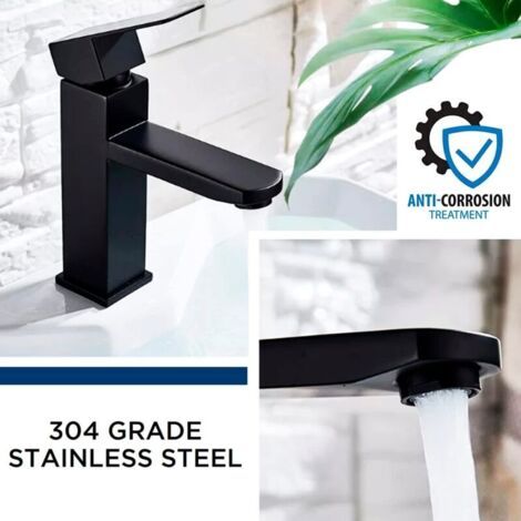 NALOOKAMIC Mitigeur lavabo noir mitigeur inox eau chaude et froide avec flexible mitigeur salle de bain noir mitigeur lavabo noir mitigeur salle de bain noir mitigeur salle de bain noir (1/3)