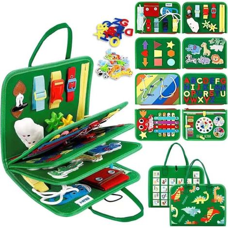 Cahier d'activités Montessori pour enfants - 8 pages Vert (1/5)