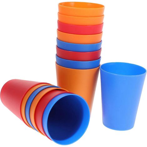 15 gobelets en plastique colorés, réutilisables, pour boissons à la maison, fêtes et autres occasions (101-200 ml, couleurs assorties).-M (1/3)
