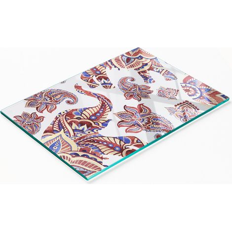 Planche à découper et à servir en verre avec décorations en forme d'éléphant 80x52 cm (1/5)