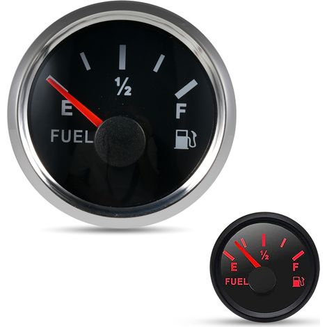 Wasserdichter Kraftstoffstandmesser für Boote, 24033 Ohm Signal, 52 mm Durchmesser, LED-Hintergrundbeleuchtung, kompatibel mit Autos, Booten, LKWs und Wohnmobilen. (1/5)