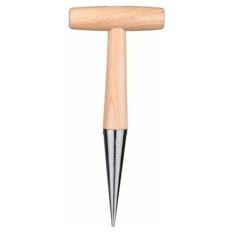 YMYNY Blumenzwiebelpflanzer mit Stahlspitze, 28 cm – Handpflanzer mit massivem Holzgriff – LO-Ron-Gartengerät (1/5)