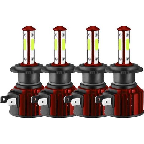 Kit de 4 ampoules LED H7+H7 pour phares (4 côtés), 8000K bleu, feux de route et de croisement, 30 000 lm (1/5)