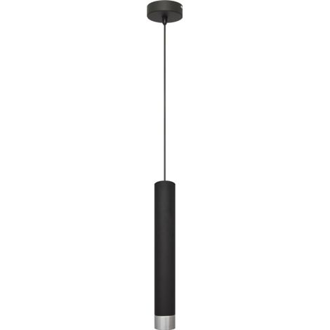 Helam TUBA Slim Suspension Plafonnier Noir, Chrome 10cm
