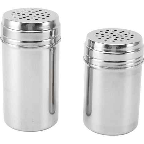 Gewürzstreuer aus Edelstahl 304, verstellbare Ausgießlöcher, Gewürzspender, Behälter für Küche, Grill, Camping, 2 Stück, 2er-Set. (1/5)