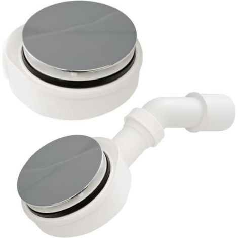 Siphon Receveur Douche - 90 mm - Chromé - Hauteur Réduite 92 mm - Polypropylène - Pour Trou ∅ 90 mm - 1 Pièce (1/2)
