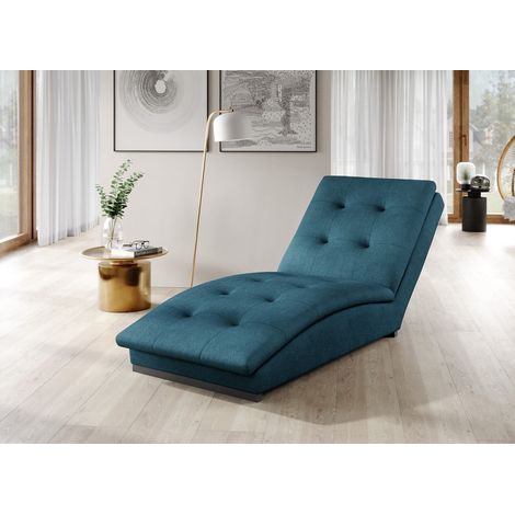 Chaise longue en tissu BORA – Confort allié à la modernité-Bleu canard (1/5)