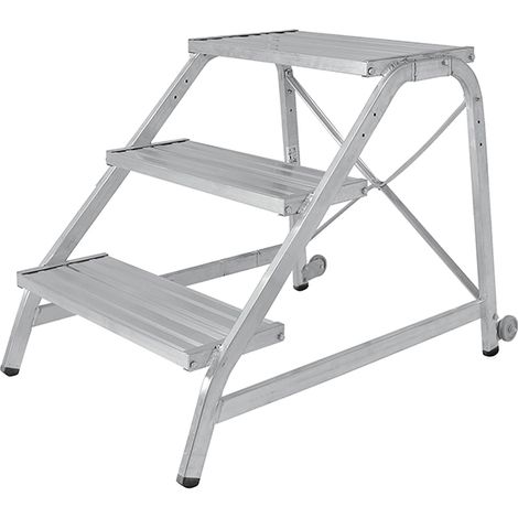 Pedana alluminio 3 scalini - Altezza massima di lavoro 2.72m - 6875/03-R