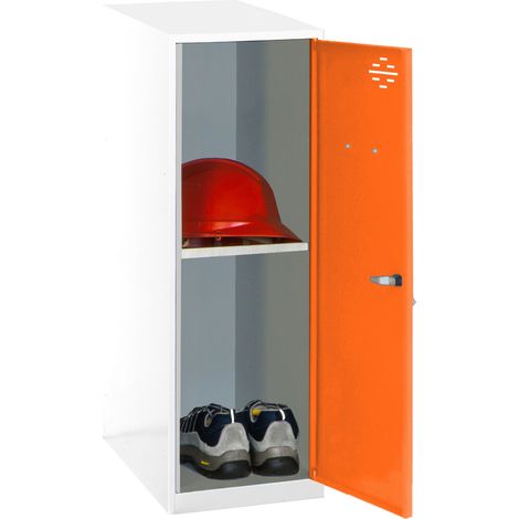 Simonrack Metallschrank Weiß mit oranger Sicherheitstür (1/3)