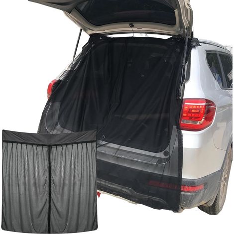 Cubierta grande para puerta de ala, mosquitera de 165x165 cm para puerta trasera de furgoneta, mosquitera magnética de malla negra, para coche, camping, furgoneta, autocaravana. (1/5)