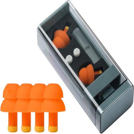 Bouchons d'oreilles en silicone antibruit, sommeil natation travail (lot de 4 paires) (1/5)
