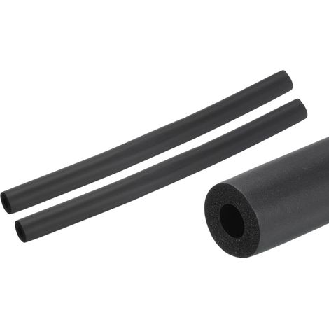 2pcs Tubes d'Isolation de Tuyaux 25cm/10", Isolant Tuyau Caoutchouc en Mousse, Conduits Isolants ID 8mm OD 18mm pour Support Poignée Chauffage Tube Climatisation, Noir (1/5)