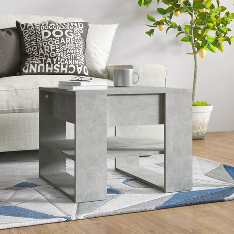 Table basse Table d'appoint pour Salon Chambre - Gris béton 55,5x55x45 cm Bois d'ingénierie BV574346 - BonneVie (1/5)