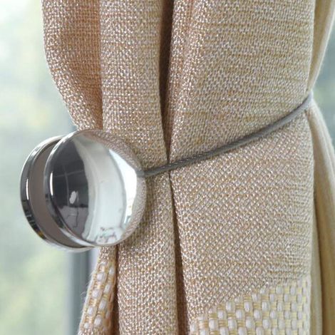 Set di 4 fermatende magnetici, semplici con clip magnetiche per fissare le tende e gli elementi decorativi per la casa - Argento (1/5)