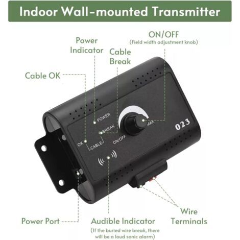 Clôture électronique pour chiens, système de clôture souterraine pour animaux de compagnie, 200 mètres de fil périmétrique souterrain, équipée d'un collier étanche/rechargeable, fonction de choc élect (1/3)