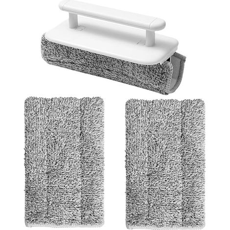 Cepillo de limpieza para puertas y ventanas correderas con mango plegable y paños de repuesto para zonas de difícil acceso