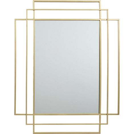 Miroir Design en Métal "Art Déco" 93cm Or (1/4)