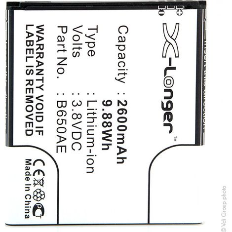 NX - Batterie téléphone, smartphone, GSM pour Samsung 3.8V 2600mAh - B650ACB650AE (1/4)