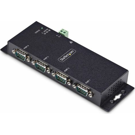 Adaptador, 4 puertos serie a Ethernet, 921,6Kbps, convertidor RJ45 LAN a DB9, montaje en pared/carril DIN (1/5)