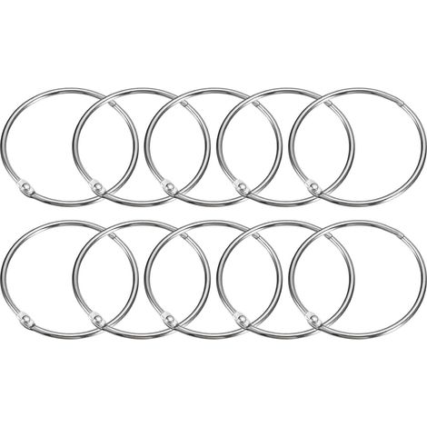 24 Anneaux de Rideau de Douche en Métal Inoxydable de 2 Pouces, Design Rond avec Joint à Pression pour Tringle de Douche, Couleur Argent (1/5)