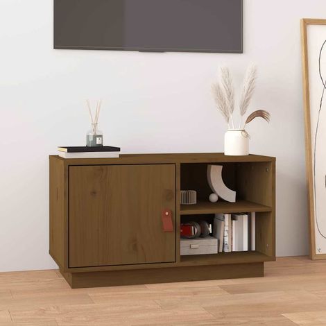 vidaXL Meuble TV Marron miel 70x34x40 cm Bois de pin massif (1/5)