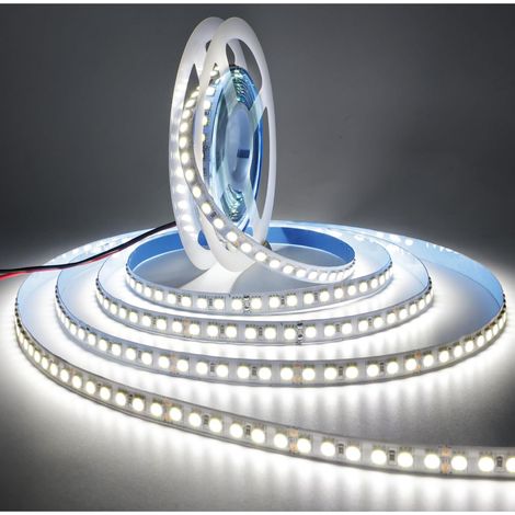 Ruban LED 24V, Blanc 6000K Bande 5M 5050 IP20 120 LEDs/M, Total 600 LEDs Bande Lumineuse pour Chambre, Décoration de Cuisine (1/5)