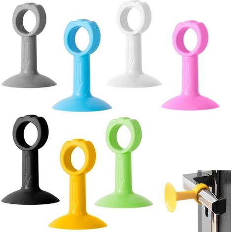 7 Pièces De Coussinets Anti-Collision De Poignée De Porte En Silicone Pour Éviter d'Endommager Le Mur. Poignée d'Aspiration Pare-Chocs Silencieux Silencieux Butée De Porte à Ventouse (7 Couleurs) (1/5)