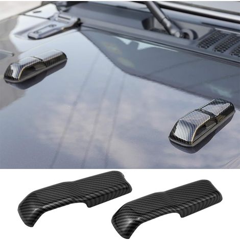 1 paire de housses de charnière de capot pour Wrangler JL et G-ladiator JT 2018-2022, autocollant ABS pour charnière de capot avant de voiture, décoration extérieure, accessoires (1/5)