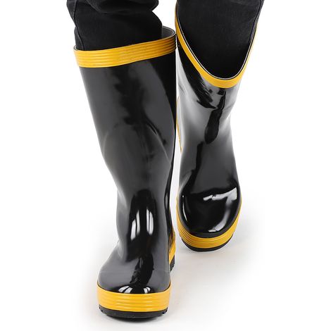 Bottes de sauvetage et de lutte contre l'incendie, chaussures de sécurité en caoutchouc antidérapantes et résistantes aux hautes températures (45) (1/5)