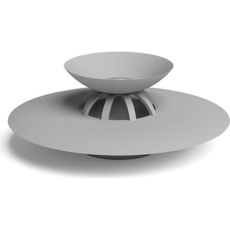Drain Stop, Bonde de baignoire et douche, avec fonction attrape-cheveux, coloris gris, 10.2 x 10.2 x 0.01 cm (1/4)