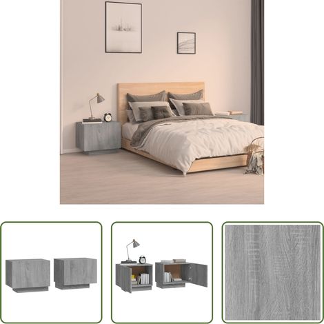 vidaXL Nachtschrank - Nachttisch Grau Sonoma 100x35x40 cm Holzwerkstoff (1/5)