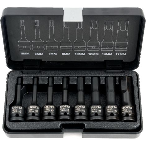 Jeu de Douilles à Choc Ribe, 8 Pièces, Cr-Mo (1/2)