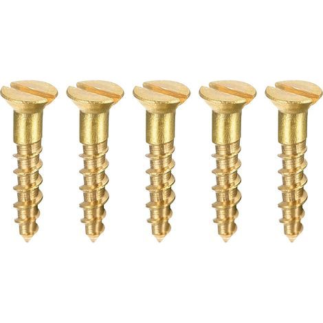 Bois Vis M2 x 10mm Fendu Plat Tête Laiton Autotaraudant Vis 100 Pcs (1/5)