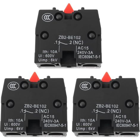 [MAI USATO]Confezione da 3 interruttori a pulsante con ripristino automatico ZB2-BE102 compatibili con interruttori normalmente chiusi Schneider (1/5)